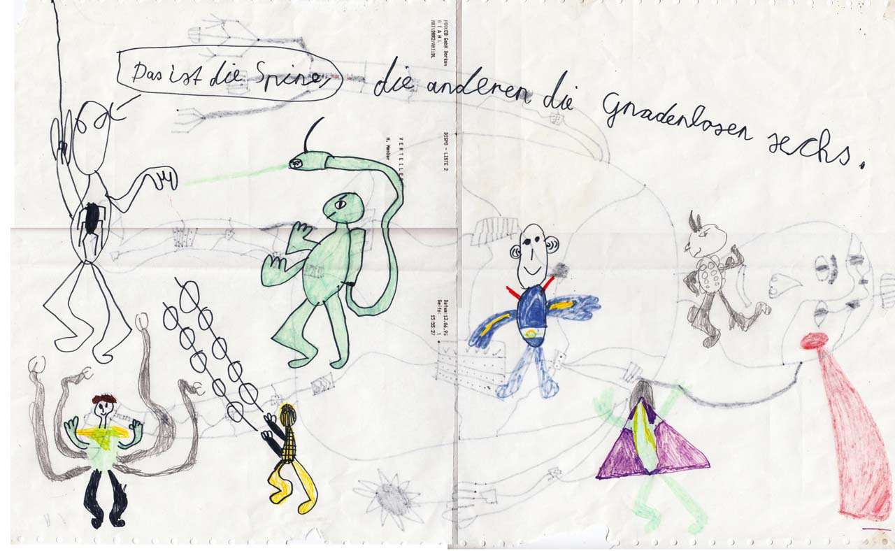 Spider-Man vs Sinister Six kids drawing