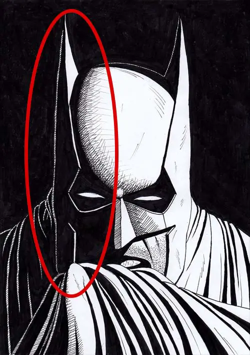 Batman drawing mistake