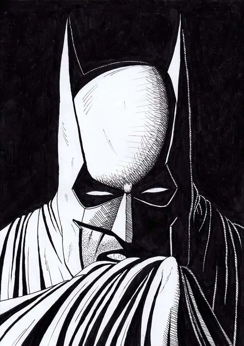 Batman drawing black and white