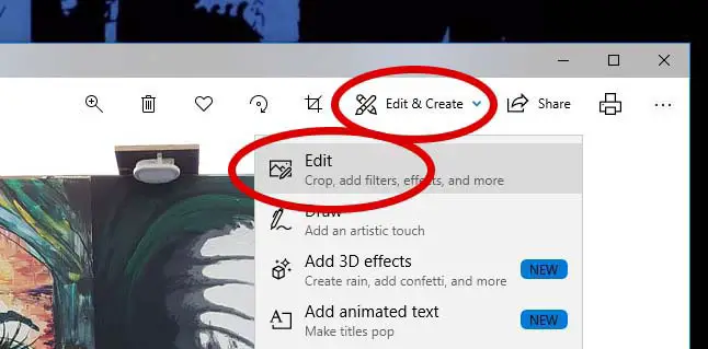 edit in photo view