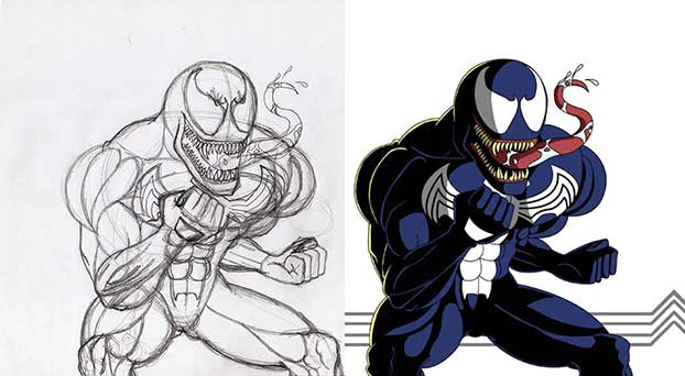 Venom sketch and digital coloring