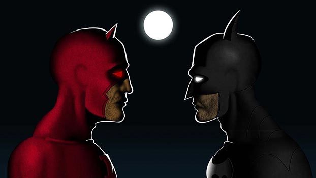 Daredevil vs Batman digital art