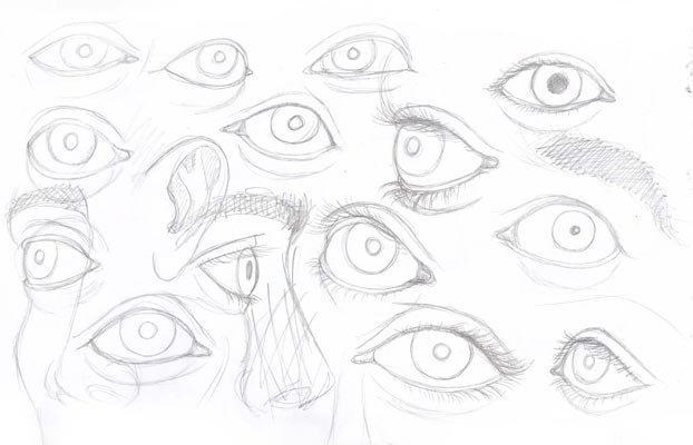 dedicated practice of drawing eyes