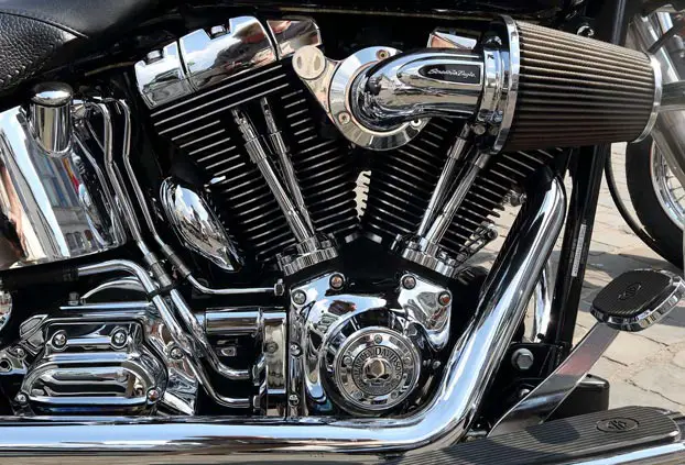 chrome parts of a motorcycle