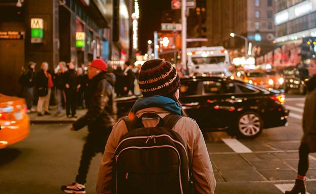 crossing a street