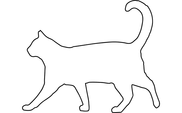 outline drawing of a cat