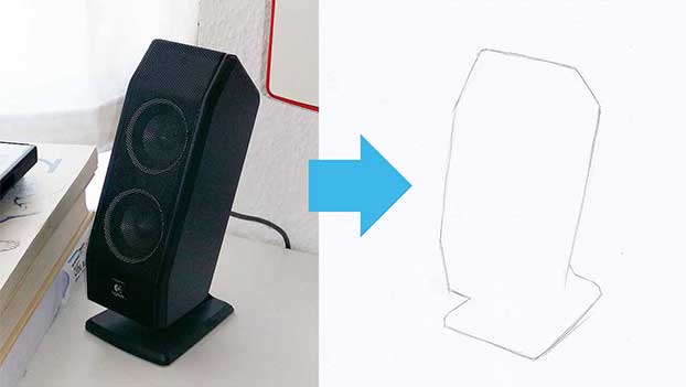 outline drawing of a speaker