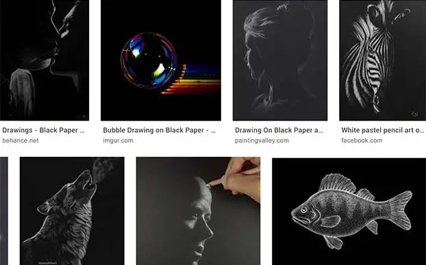 Draw a portrait with white pencil on black paper by Iiii_iiii | Fiverr