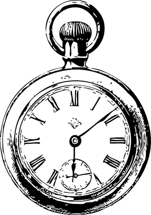 black and white clock drawing