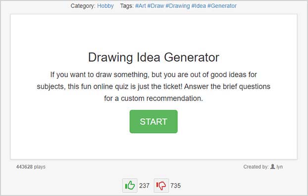 quizony drawing idea generator