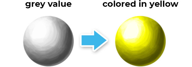 grey sphere colored in yellow