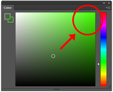 color picker showing very bright and saturated colors