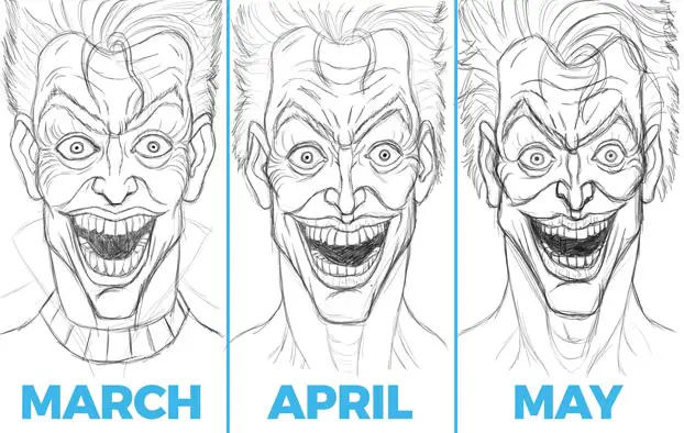 joker sketches, not challenging yourself in art