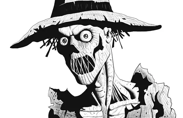 scarecrow drawing pen and ink