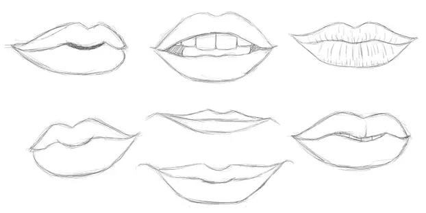 practice lip drawings