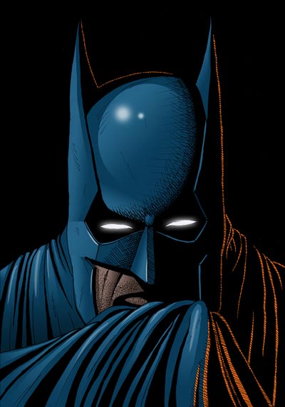 colorized comic art of Batman