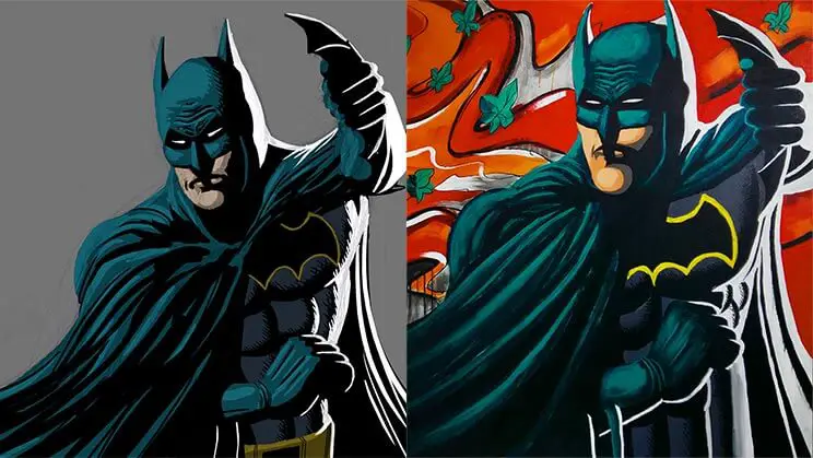 batman sketch vs finished art