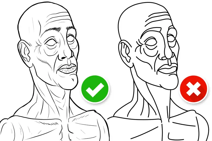 good vs bad line art