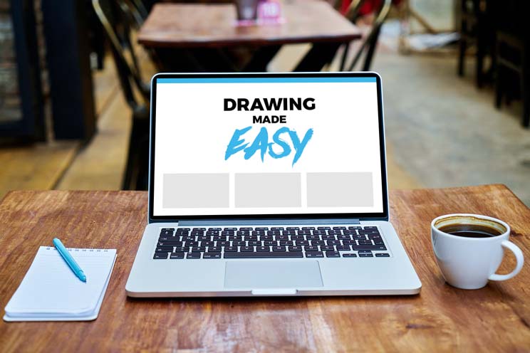 drawing course on a laptop