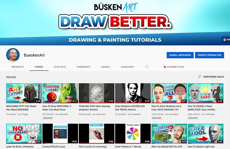 BueskenArt YouTube channel