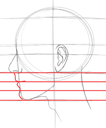 how to draw a man face side view