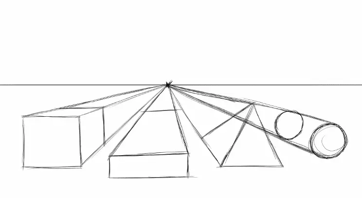 one-point perspective drawing