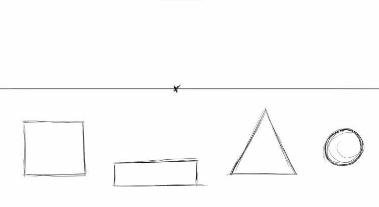 front planes in one-point perspective