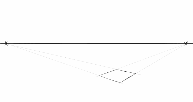 cone in 2-point perspective - step 1