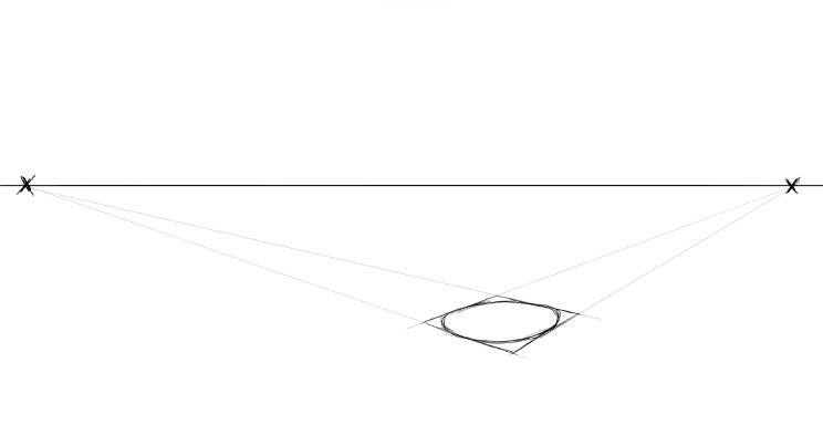 cone in 2-point perspective - step 2