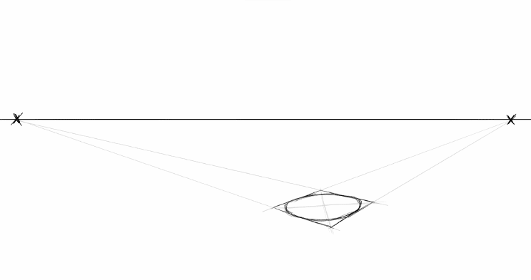 cone in 2-point perspective - step 3