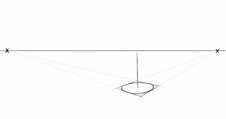 cone in 2-point perspective - step 4