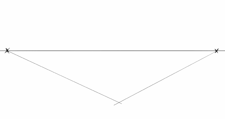 pyramid in 2-point perspective - step 1