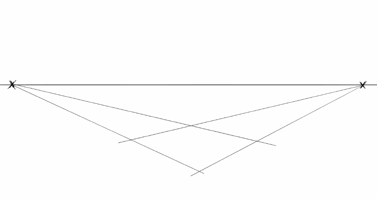 pyramid in 2-point perspective - step 2