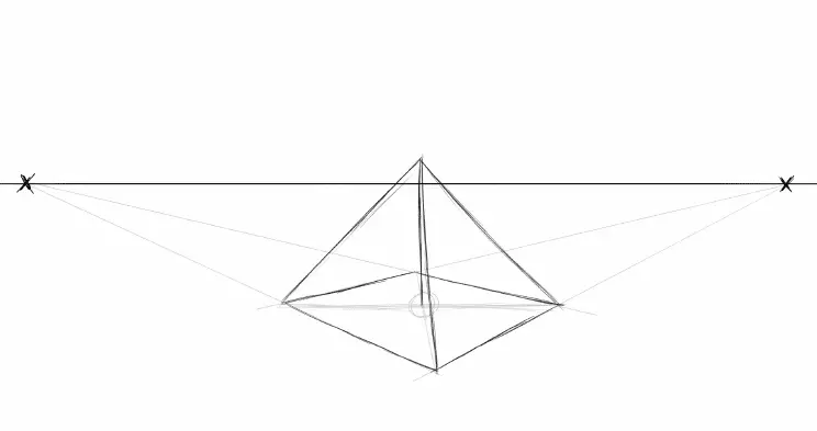 pyramid in 2-point perspective - step 7