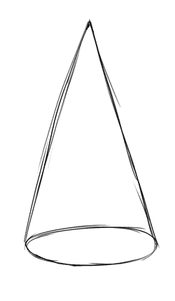 drawing of a cone
