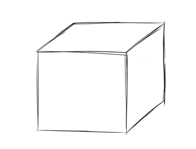 drawing of a cube