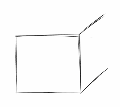 cube drawing - step 2