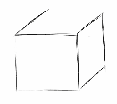 cube drawing - step 4