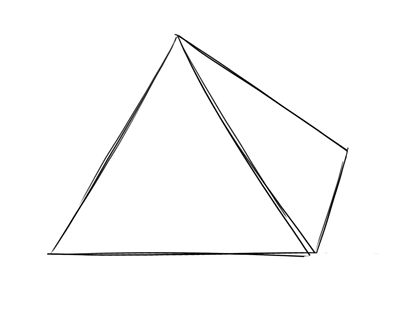 drawing of a pyramid