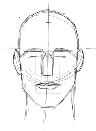 drawing a head - loomis method for shape