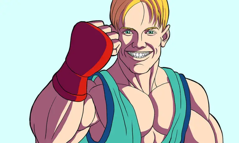 Digital Painting of a blond fighter, inspired by Street Fighter
