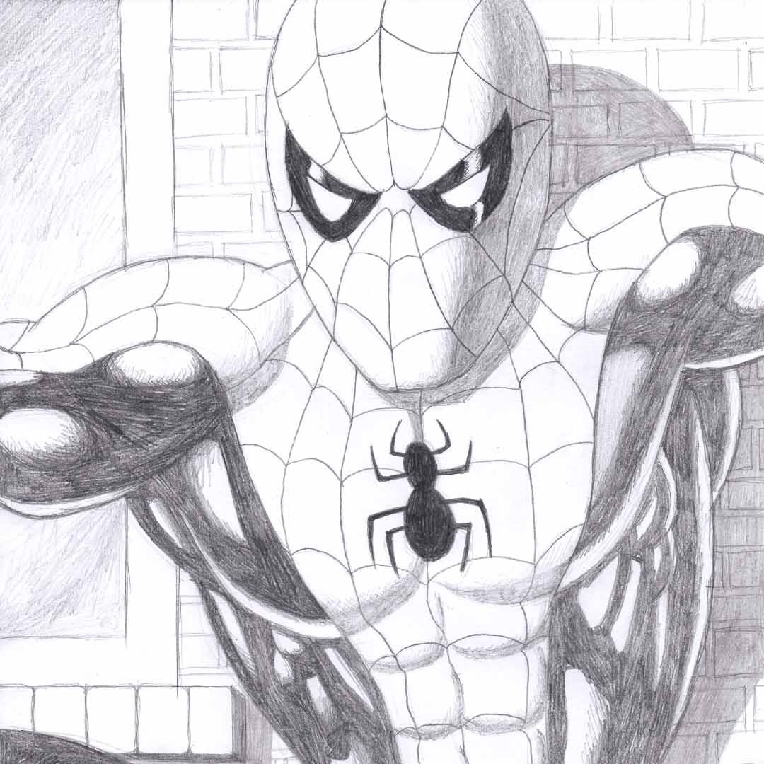spider-man pencil drawing